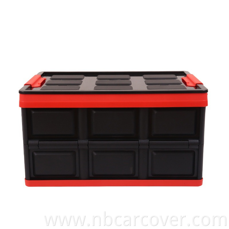 Heavy duty construction sturdy handle black collapsible storage box organizer for cars